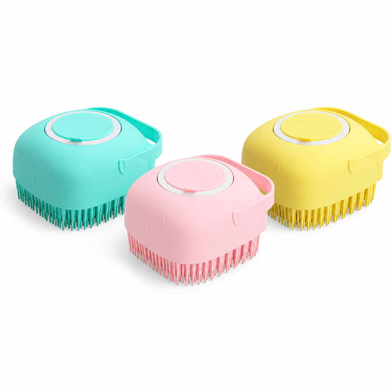 Silicone Body Scrubber – Soft Bristle Bath Brush with Soap Dispenser