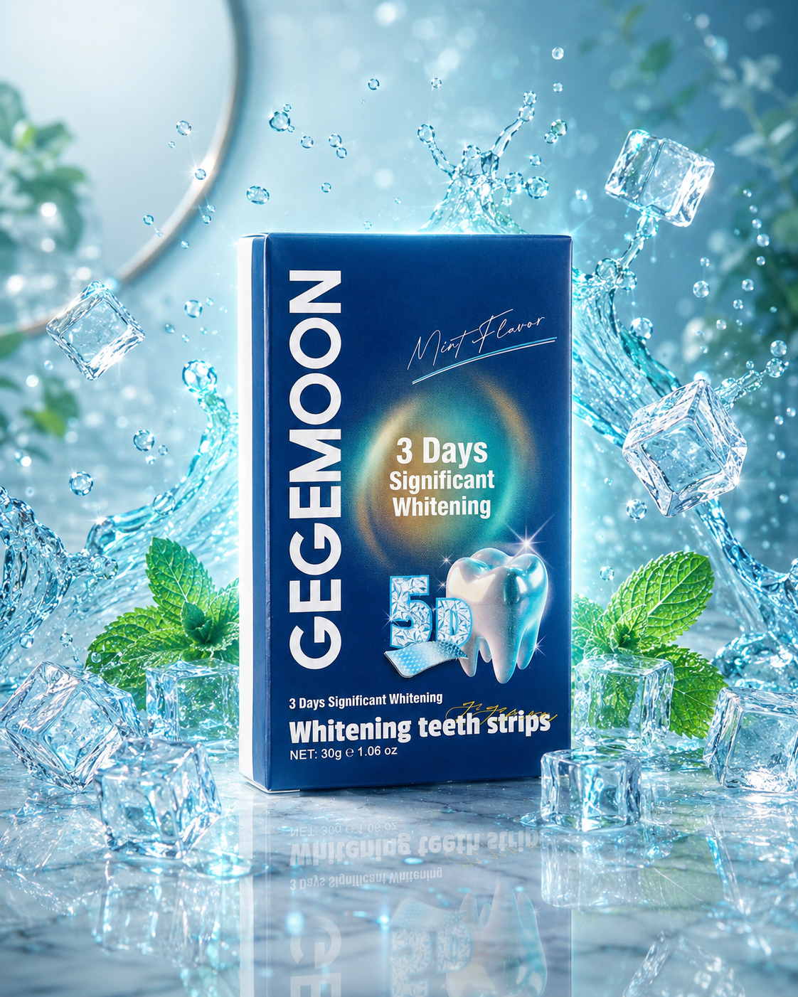 GEGEMOON 5D Whitening Teeth Strips – Mint Flavor